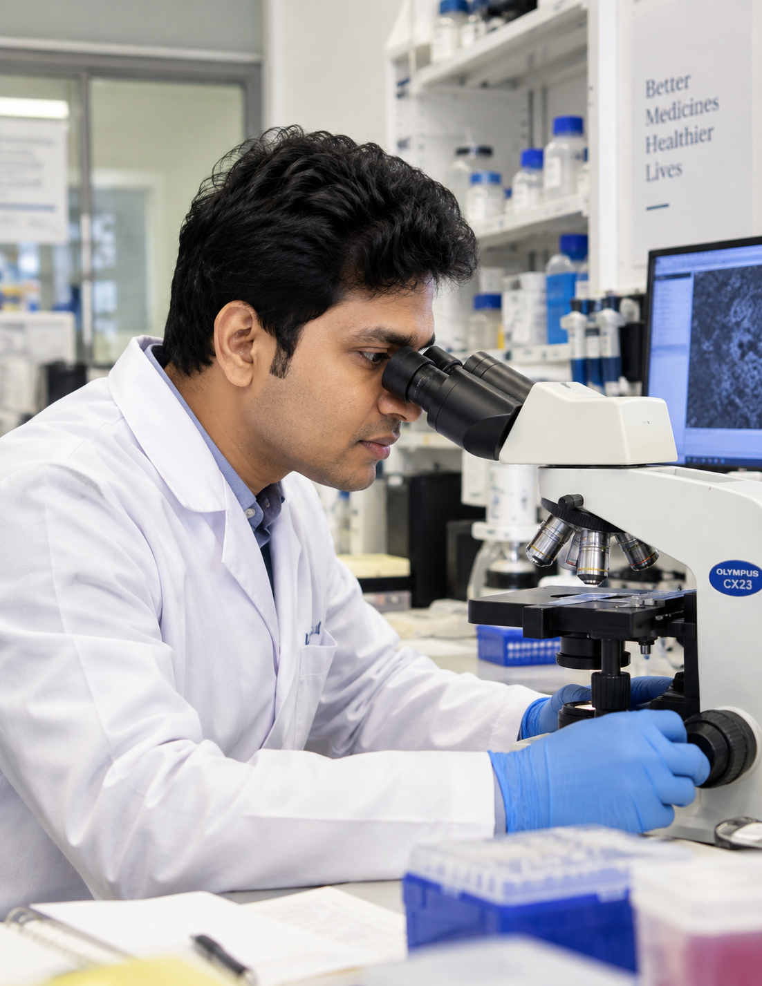 Md. Shimul Bhuia working in laboratory